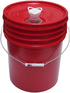 5 Gallon Bucket with Lid & Handle Pour Spout Airtight Food Grade HDPE Pail Storage Container Leak Proof Gamma Seal Premium Quality BPA Free Buckets All Purposes Liquid Contents FDA Compliance (Red)