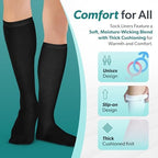 BraceAbility Walking Boot Sock Liners – (1 Pair) Replacement Medical Tube Socks for Under Orthopedic, Air CAM Walkers, Fracture Boots, and Surgical Foot Cast Shoes for Men or Women (Tall Black)