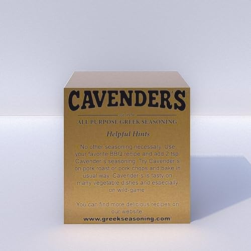 Cavender's All Purpose Greek Seasoning - 8 oz (pack of 4) and exclusive Cavender's Recipe 4 Pack box!