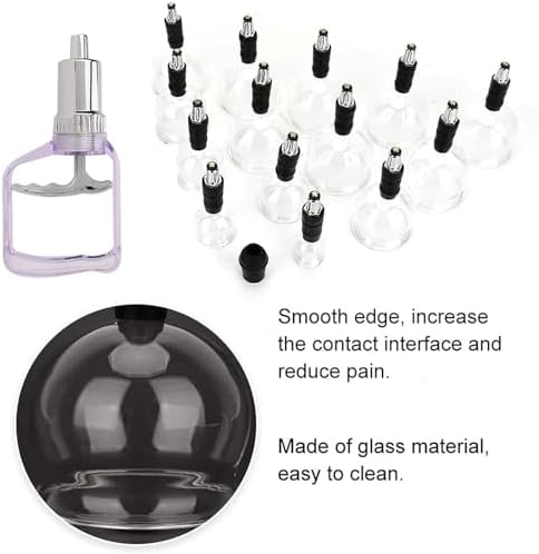14 Pcs 5 Sizes Cupping Therapy Set, Glass Cupping Massage Cups Professional Chinese Cupping Therapy Studio and Household Set for Body Massage & Home Use