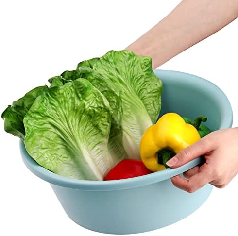 AVLA 4 Pack Round Plastic Wash Basin, 5 Quart Stackable Camping Dishpan, Portable Vegetable Fruit Dish Tub, PP Small Multipurpose Washtub for Face Cleansing, Home Kitchen Sink Outdoor Indoor