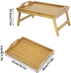 KKTONER Bamboo Bed Table Tray Breakfast Tray with Folding Legs Bed Tray for Eating and Laptop Serving Trays for Bedroom Snack Tray Bed Table Drawing Table (40)