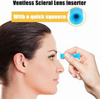 MUQING 8 Pack Scleral Lens Inserter with Suction Cups on the Bottom, Blue Ventless Applicator for Hard/RGP Lenses, Scleral Lenses, Hard Scleral Contact Lens Handler