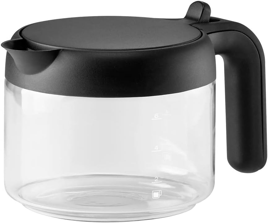 De'Longhi DLSC021 Coffee Machine Accessory Jug - Coffee Pot, Black,Transparent, Glass, Plastic, 0.75 L, 6 Cups