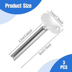 Mabor 3Pcs Toothpaste Tube Squeezer, Stainless Steel Metal Toothpaste Key Squeezer Roller Tube Wringer Dispenser Tools for Paint Cream Cosmetic Hair Dye