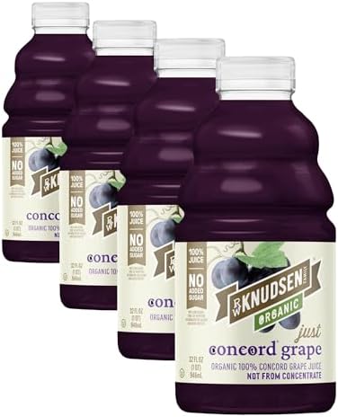 R.W. Knudsen Organic Just Concord Grape Juice, 32 fl oz (Pack of 4)