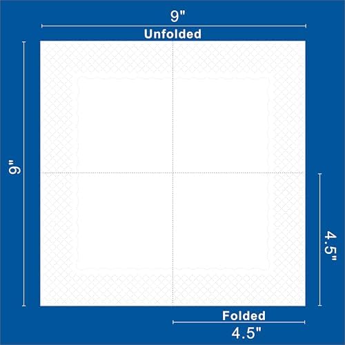 800 Count White Cocktail Napkins, 4.5x4.5 Inch 2-Ply Disposable Paper Napkins, Bulk Beverage Napkins for Dinner Wedding Bar Party and Daily Use
