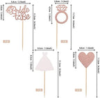 24 PCS Bride to Be Cupcake Toppers with Heart Ring Dress Bridal Shower Cupcake Picks Wedding Engagement Bachelorette Party Cake Decorations Supplies