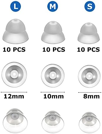 30 Pcs Dome Hearing Aid Silicone Hearing Aid Domes Hearing Aid Power Medium Power Small Close Ear Tips Hearing Direct Large Power for Hearing Resound Accessories(White)