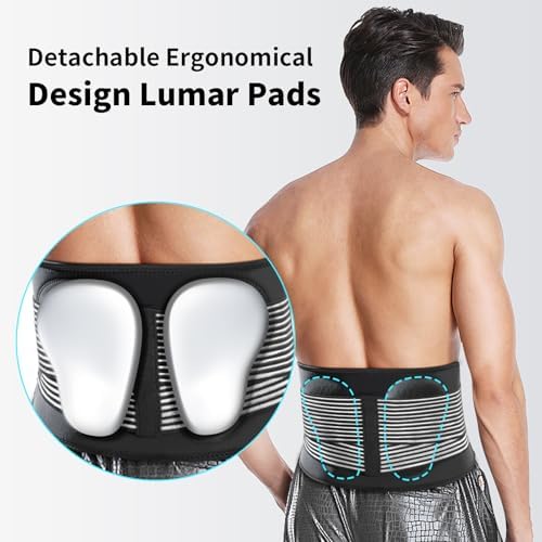 AllyFlex Sports® Back Brace Lower Back Pain Relief - Back Brace for Women and Men Under Clothes Lower Lumbar Support to Improve Posture - L