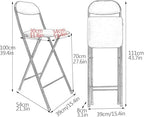 Office Chair Portable Folding Bar Stool with Backrest and Footrest Padded Kitchen for Dorm Home Stylish