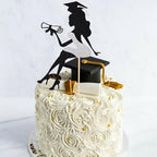 Arthsdite 1Pc High Heel Girl Graduation Cake Topper with Grad Cap Diploma 2026 Graduation Cake Pick 2026 Senior Graduation Cake Decorations for 2026 Girl Graduation Party Supplies - Silver Glitter