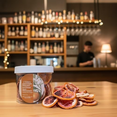 Utama Dehydrated Blood Orange Slices – 30+ Dried Citrus Wheels for Cocktails, Garnishes, Crafts, and Decorations - MADE IN THE USA