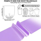 5 Rolls Small Trash Bags - 100 Counts Durable 4 Gallon Small Garbage Bags for home office kitchen Bathroom Bedroom Trash Can liners（Purple）