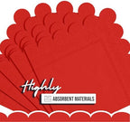 Party Solids Red Scalloped Napkins Disposable 50 Pcs 2-Ply Red Scalloped Cocktail Napkins Paper Everyday for Cocktail Parties, & Party Supplies