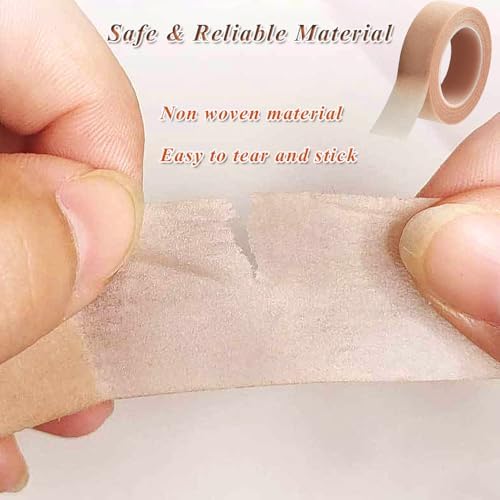 6 Rolls Nose Tape for Rhinoplasty Shaping 0.5in X 10Yd Flexible Skin Tape Breathable Micropore Tape Self Adhesive Gauze Tape for Wound Injuries Swelling Sports Beige (6Rolls)