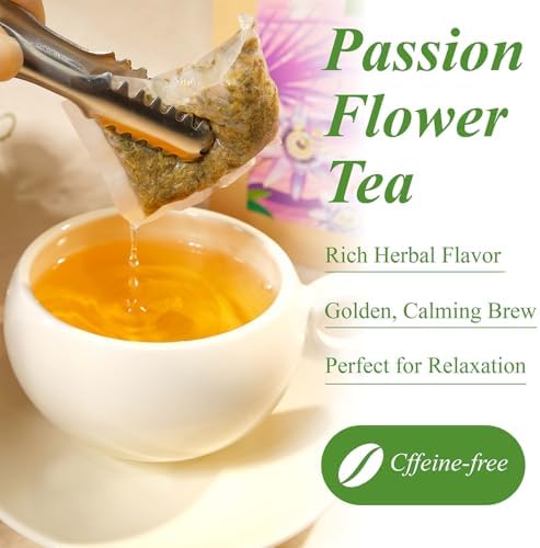 WT WEETEE Passionflower Tea Bags 100 Count | Caffeine-Free Herbal Tea | Rich Herbal Flavor & Smooth Taste | Te De Pasiflora