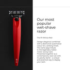Bolin Webb Razor in Iconic Unioin Jack Colours and Stand. Fitted with Gillette Mach3 Blade Cartridge. Luxury Razors for Men - Giftable R1 Style. (Monza Red)