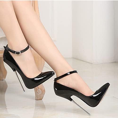Unisex Men's Women's Ankle Strap Pointed Toe High Heels Sexy Patent 16cm Stiletto Heel Pumps Nightclub Catwalk Stripper Club Pole Dance Lady Dress Party Shoes