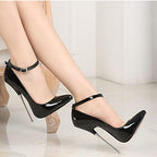 Unisex Men's Women's Ankle Strap Pointed Toe High Heels Sexy Patent 16cm Stiletto Heel Pumps Nightclub Catwalk Stripper Club Pole Dance Lady Dress Party Shoes