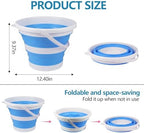 Hovom Car Collapsible Bucket, 10L 2.6 Gallon Foldable Car Wash Bucket, Portable Plastic Automotive Cleaning Buckets Space Saving for Indoor Outdoor Household Garden Camping Fishing (Blue)