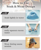 Tokyo Breeze Sauna Hat – Lightweight Soak & Wear Gauze Hat for Infrared Sauna, Quick-Dry Hair Protection, Japanese Design