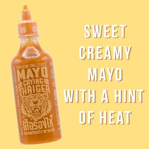 Crying Thaiger Sriracha Mayo Chili Sauce in Squeeze Bottle 17.4 Ounce, Vegan, Gluten Free, Non-GMO, from Thailand (Pack of 1)