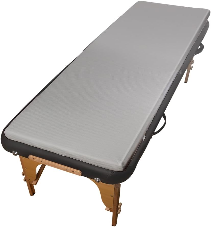 Grey Lash Bed Memory Foam Massage Table Topper, 73x29x2 inch, Removable Cover, Non-Slip, Elastic Bands