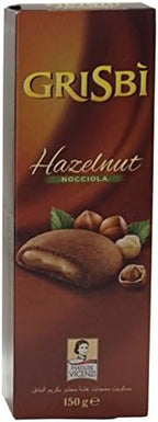 Vicenzi: "Grisbi Hazelnut" Italian Shortcrust Biscuits filled with Hazelnut Cream * 5.3 Ounces (150g) Package (Pack of 8) * [ Italian Import ]