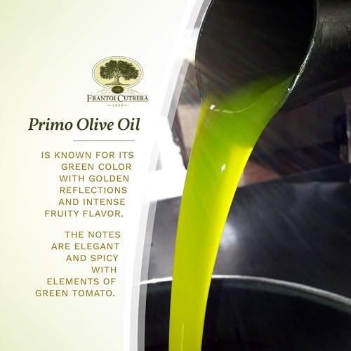 Frantoi Cutrera Primo Cold Extracted Italian Extra Virgin Olive Oil Cold Pressed, Polyphenol Rich Olive Oil, Authentic Certified DOP Sicilian EVOO Imported From Italy, 25.4 fl oz (Pack of 1)