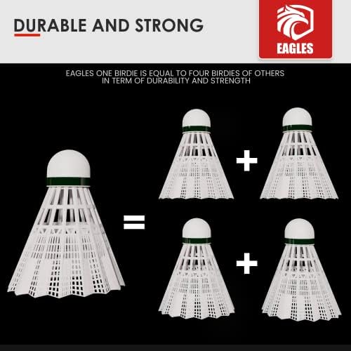 EAGLES Badminton Birdies - Nylon Bedminton Shuttlecocks for Softball/Baseball Batting Training - Highly Stable & Durable 24 Pack, 12 Pack or 6 Pack Shuttle Balls for Indoor and Outdoor Matches