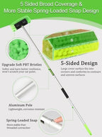 Jisejima Five-Sided Car Wash Brush with Long Handle，Soft Bristle Scrub Cleaning Mop with Extendable Handle for Car, SUV, Truck, Caravan, Boat, House Siding, Sweep Snow 60”/151cm