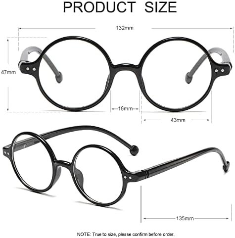 JOVAKIT Retro Round Blue Light Blocking Glasses for Women Men, Literary Vintage Style Non-prescription Computer Eyeglasses