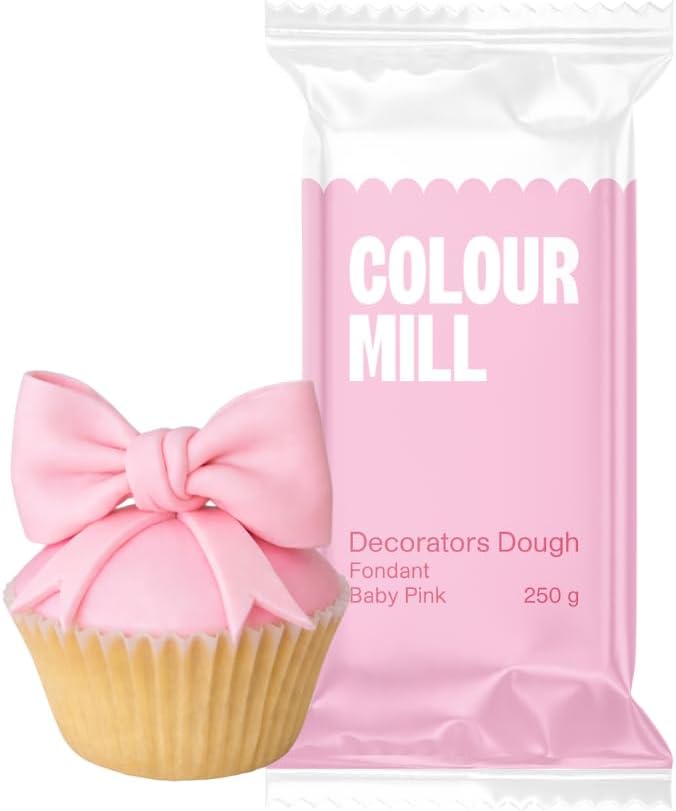 Colour Mill Decorators Dough Edible Cake Covering | Easy-to-Roll, Easy-to-Drape Fondant | Vanilla-Flavored Sugarpaste - 8.8 Ounce Baby Pink