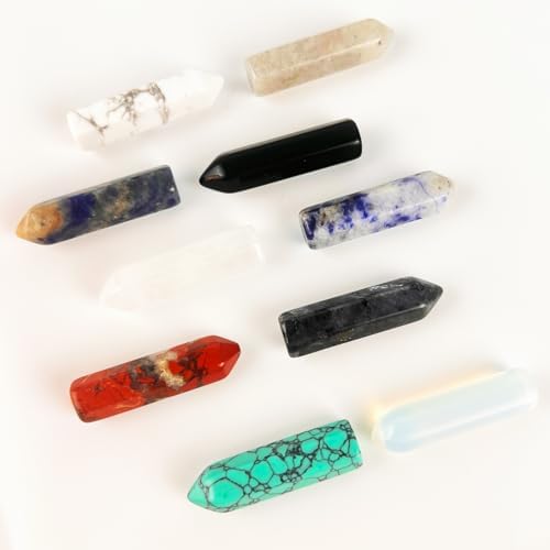 10 PCS Tumbled Crystal Stone for Crafts, Jewelry Making, Healing Crystals & Aquarium Decor – Natural Fluorite, Tiger’s Eye, Rose Quartz & Amethyst,Polished Gemstones Rhinestone Embellishments