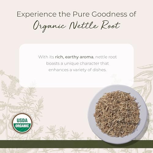 Starwest Botanicals Nettle Root Organic - Dried Stinging Nettle Root, Loose Leaf Herb for Tea, Soups, Stews, & Broths, Urtica Dioica, Cut & Sifted, Certified Kosher, Non-GMO - 4 oz Pouch