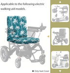 Mobility Scooter Seat Cover, Electric Wheelchair Seat Cover, Universal Fit Mobility Aids Protector Accessories Decor Item, Teal Palm Trees Print, 35 x 18 Inch