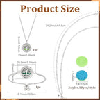 PH PandaHall 2pcs Essential Oil Diffuser Bracelet Necklace Set Tree of Life Stainless Steel Necklace Adjustable Aromatherapy Locket Jewelry with 20pcs Refill Pads for Valentine's Day Women Gift Mom