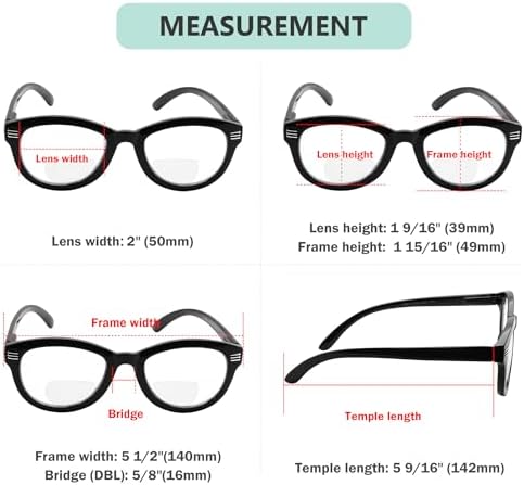 Eyekepper 4-Pack Bifocal Reading Glasses Women Cat-eye Style Bifocal Readers