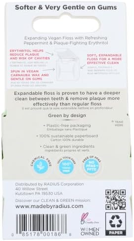 RADIUS Floss, Vegan Xylitol, Mint - 2pc