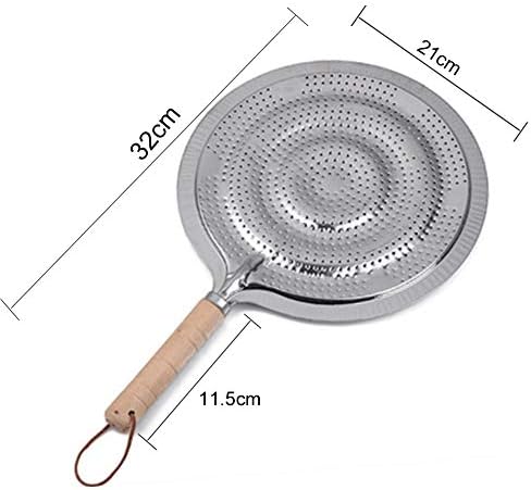 Cast Iron Induction Diffuser Plate With Wooden Handle - Flame Guard Simmer Plate Ring For Electric Gas Stove and Glass Induction Cooktop