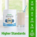 Orgain Organic Simple Vegan Protein Powder, Vanilla - 20g Plant Based Protein, Made with less Ingredients, No Artificial Sweeteners, Gluten Free, No Dairy or Lactose, 1.25 lb (Packaging May Vary)