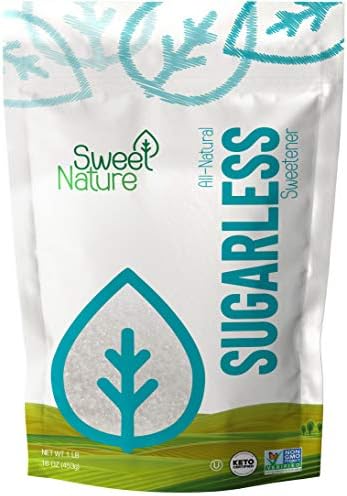 Sweet Nature Sugarless Erythritol and Stevia Blend Sweetener 16 Ounce (1 LB) White (pack of 1)