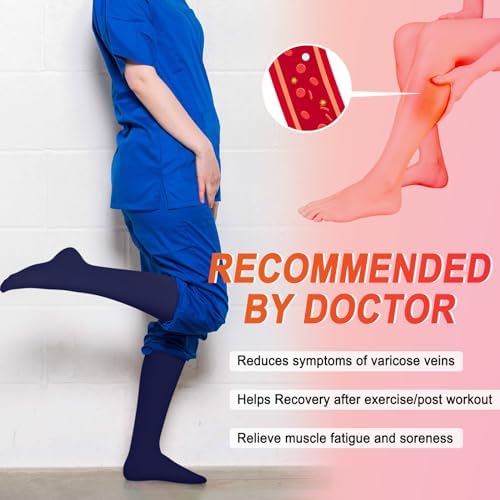 Iseasoo 4 Pairs Compression Socks for Women Circulation-Best Support for Nurses,Running,Athletic,Travel
