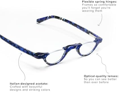 eyebobs - Topless | Premium Reading Glasses for Men and Women | Half Rim Frame for Narrow Faces | Available in 0.0x - 4.0x