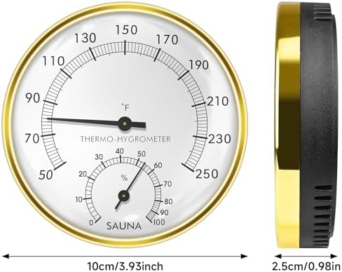 Sauna Thermometer and Hygrometer, 2 in 1 Sauna Fahrenheit Thermometer for Sauna Room, Sauna Accessories for Infrared Steam Saunas, Accurate&Adjustable Indoor Temperature and Humidity Monitor