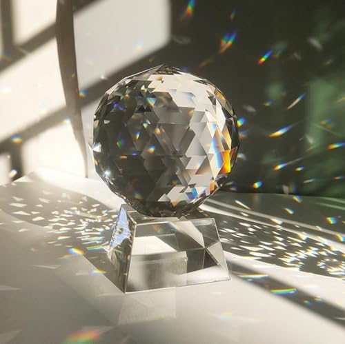 Clear Crystal Ball Optical Crystal Reflective Spheres Decor Photography Ball Crystals Prisms for Home Office Window Feng Shui Garden Décor(60mm/2.36inch)