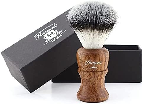 Vintage Style Men's Shaving Set with Synthetic Hair Shaving Brush,Cut Throat Razor/Barber Style Razor, Double XL Pure Leather Strop & Sharping Paste,Stainless Steel Bowl +Free Aluminum Stick
