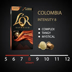 L'OR Espresso Capsules, 10 Count Colombia, Single-Serve Aluminum Coffee Capsules Compatible with the L'OR BARISTA System & *Nespresso Original Machines, 10 Count (Pack of 1)