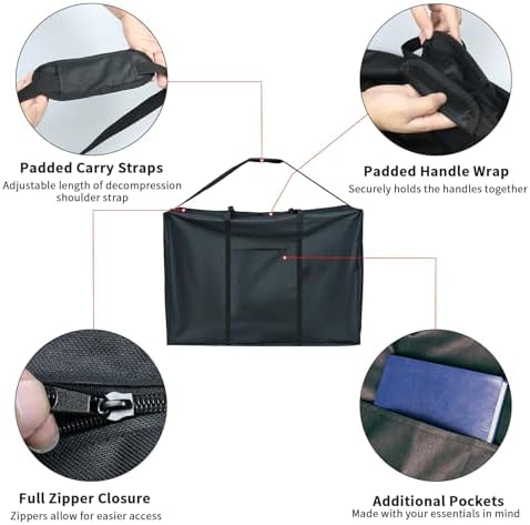 Rollator Travel Bag - Waterproof Wheelchair Bag for Folding Walker Compact Wheelchair Transport Chair Portable Large Duffel Bag Carry Case for Car and Airplane TSA Traveling,45" Lx15"Wx39"H